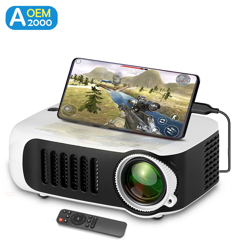 Home Cinema Gaming - A2000 Mini Projektör Taşınabilir Ev Sineması
