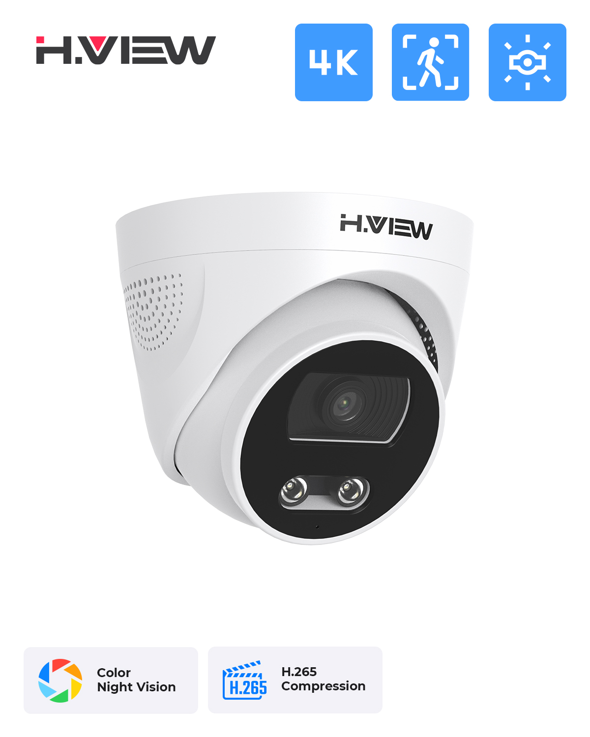 Home Cinema Outdoor - H.View Görünüm 8Mp Poe Ip kamera