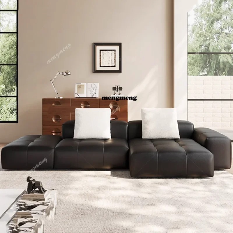 Home Cinema Sofa - İskandinav Deri Sıkıştırılmış Kanepe Minimalist Lüks