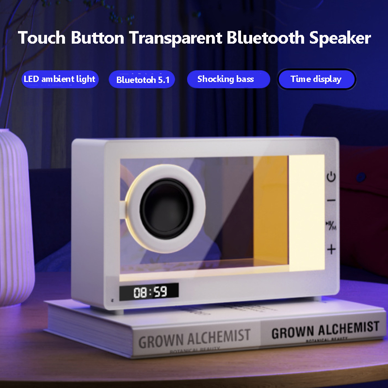 Home Cinema Bluetooth 5.1 - Vintage Şeffaf Bluetooth Hoparlör Renkli Işık