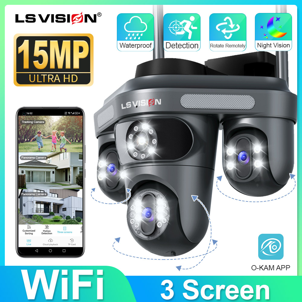 Home Cinema Outdoor - LS VISION Üçlü Ekran Kamera WiFi