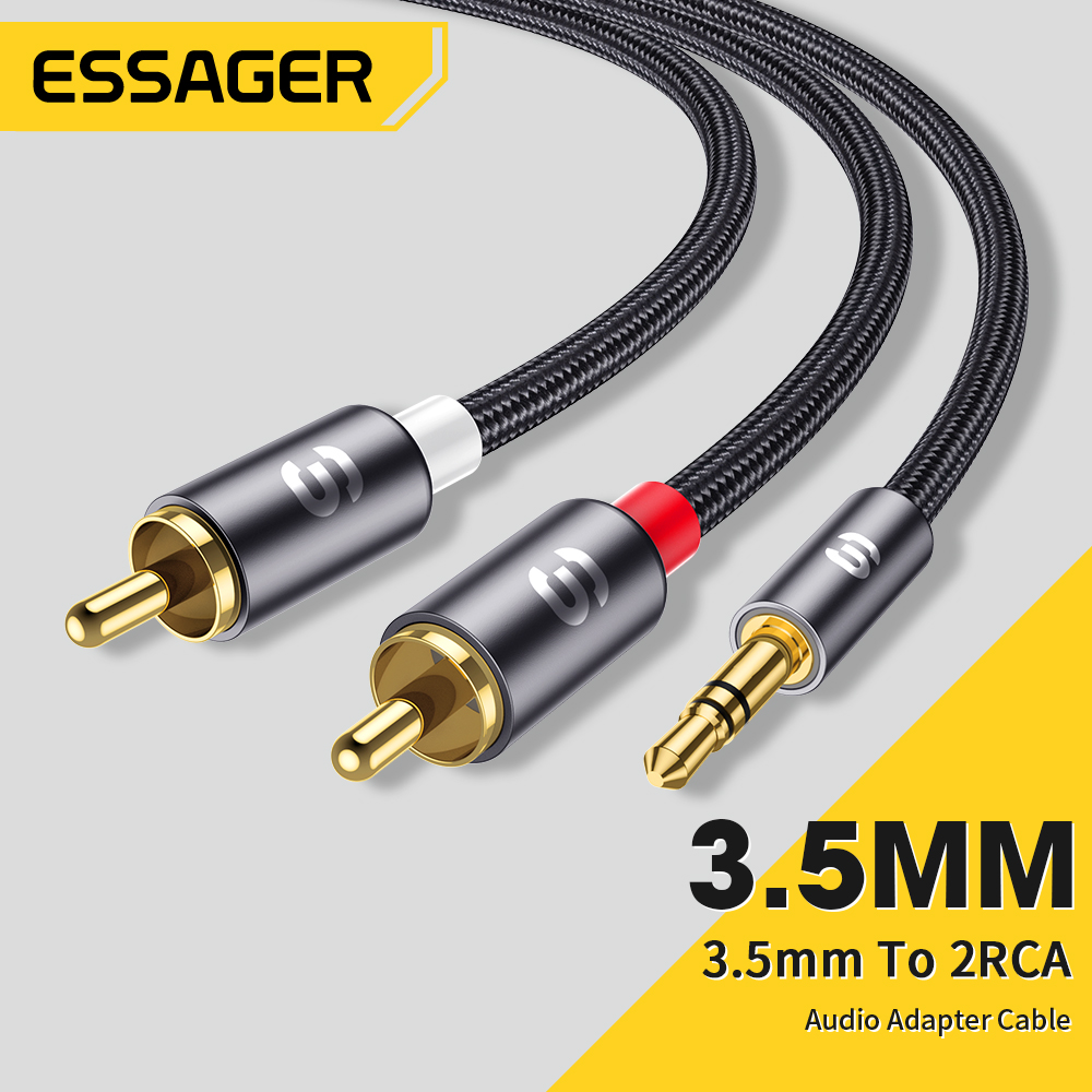Home Cinema Solution - Essager RCA Ses Kablosu Stereo 3.5mm
