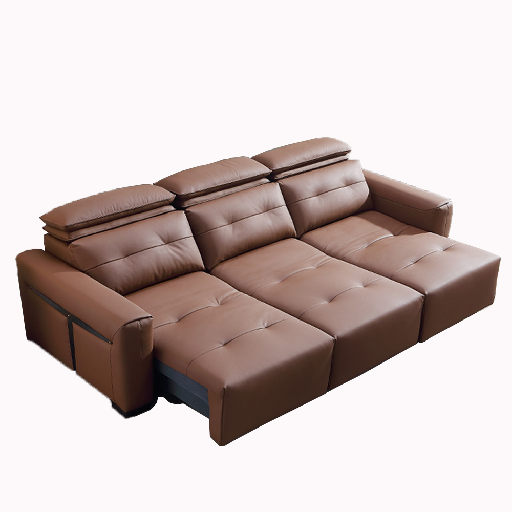 Home Cinema Sofa - Ayarlanabilir Kafalıklı Hakiki Deri Elektrikli Cabrio