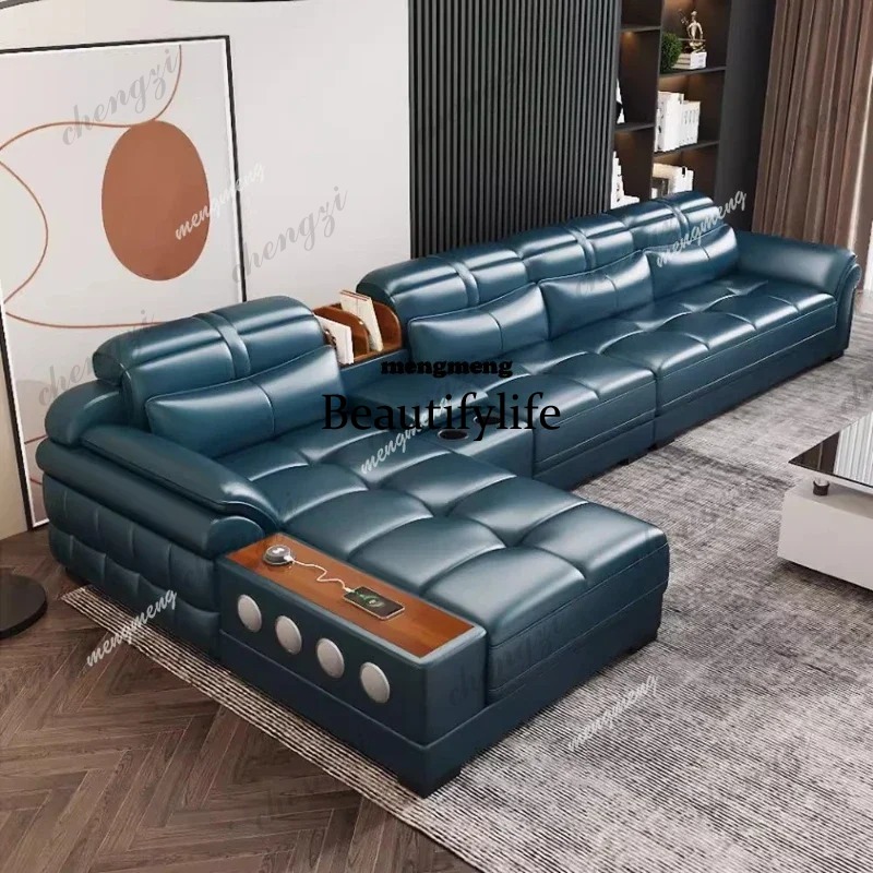 Home Cinema For Small Room - D5556 Hakiki Deri Küçük Daire Kanepeleri