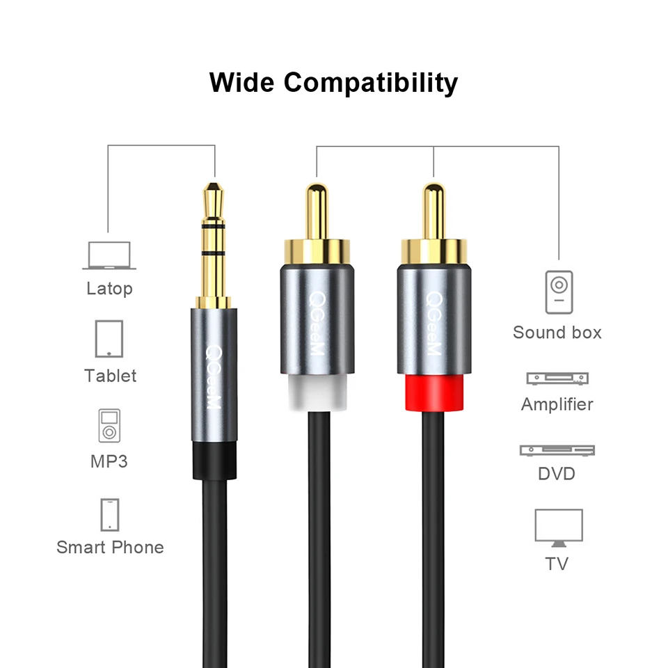 QGeeM RCA Kablosu 2RCA - 3.5mm - Home Cinema Dvd incelemesi ve fiyatı