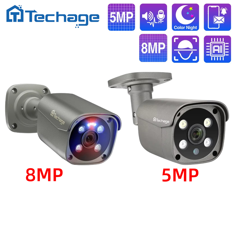 Techage 8MP 5MP 4MP POE Kamera - Home Cinema Outdoor incelemesi ve fiyatı